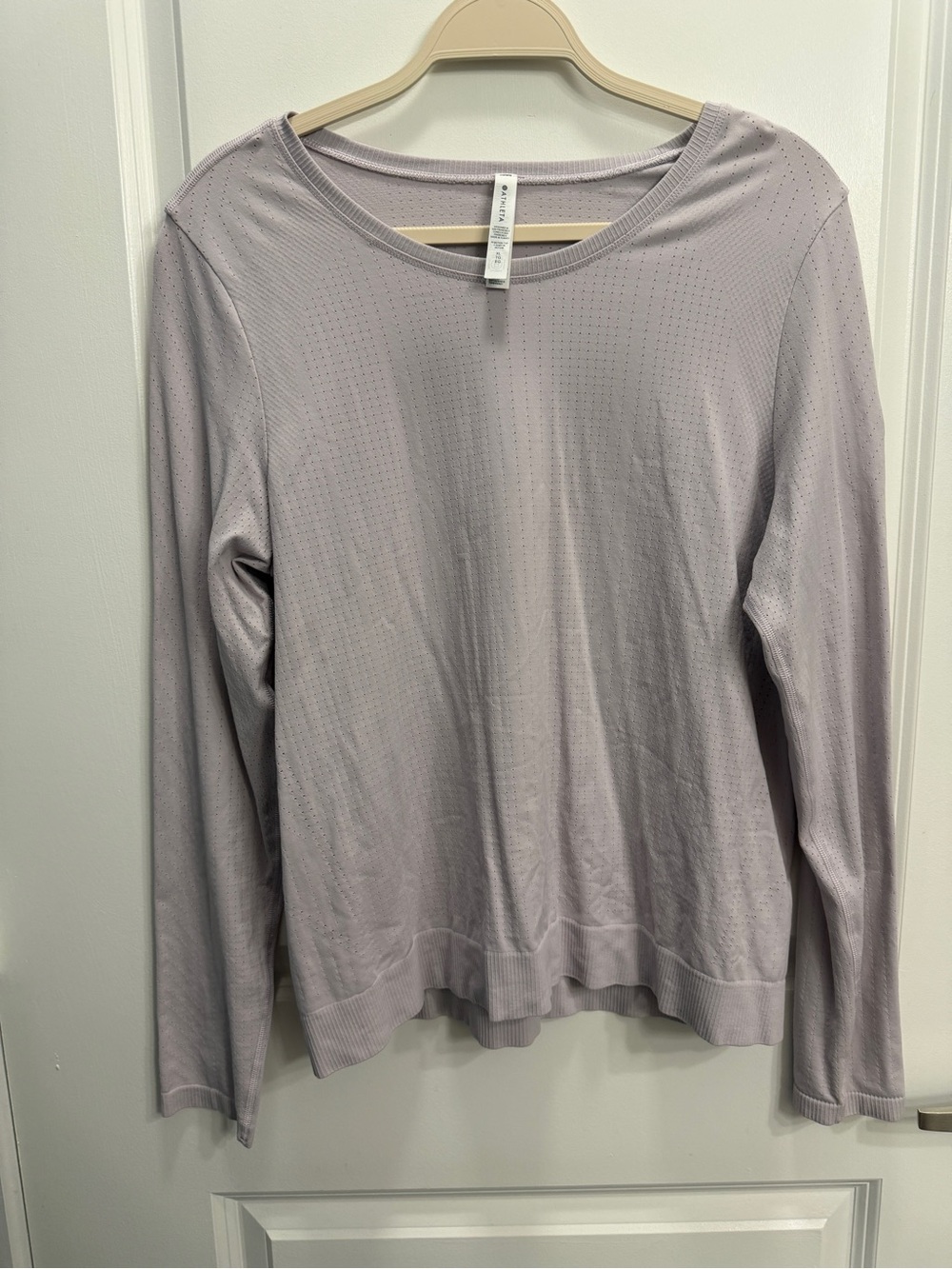 Athleta Perforated Long-Sleeve Top in Light Lavender